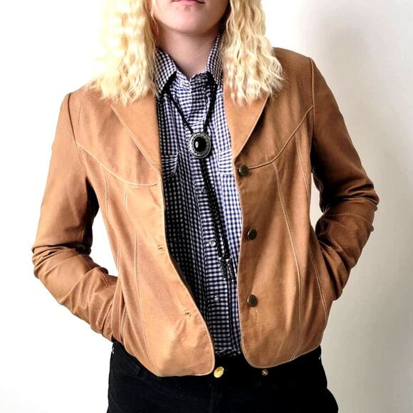 Slim Cut Western Leather Jacket by Wisons Leather - S - Picture 1 of 7